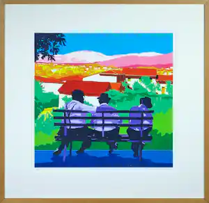 Marco Kooiman - Zeefdruk, Siesta Estiva - Ingelijst verkocht voor € 90!