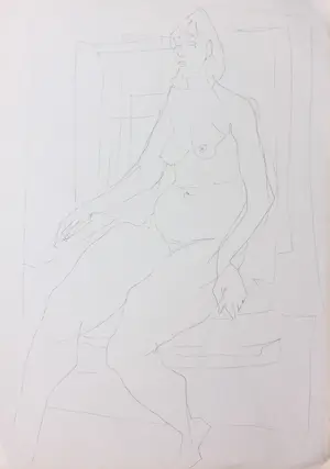 Janus Nuiten - Verschillende technieken, Lot van 39 schetsen van figuren kopen? Bied vanaf 60!