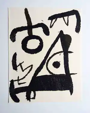 Joan Miro - Houtsnede 1973 " oplage 1.500 stuks , Lelong ,Paris verkocht voor € 145!