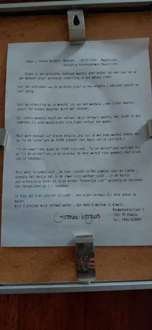 Yvonne Borgers - 4 ingelijste etsen met de ooievaar als symbool voor levenslooop kopen? Bied vanaf 120!