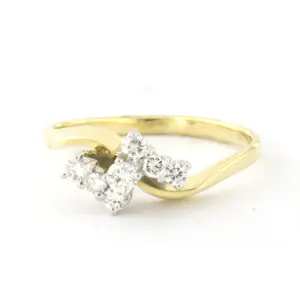 14k bicolour gouden ring met briljant geslepen diamant tot. 0.25ct – F/G - VS/SI kopen? Bied vanaf 275!