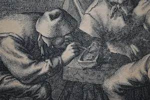 Gerrit Lucasz. van Schagen - Adriaen van Ostade: Boereninterieur met drinkende man - ets uit 1680/90 kopen? Bied vanaf 100!