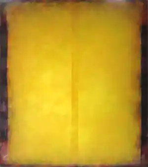Ton Frenken - Acryl op doek, Geel veld met baan (Zeer groot) verkocht voor € 1300!