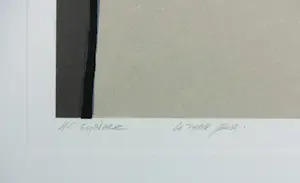 Fon Klement - Boardsnede op papier, Table grise - Ingelijst kopen? Bied vanaf 70!