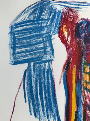 Pieter Defesche - Handgesigneerde kleurenlitho | 'Liefdespaar' | 1994 kopen? Bied vanaf 75!
