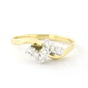 14k bicolour gouden ring met briljant geslepen diamant tot. 0.25ct – F/G - VS/SI kopen? Bied vanaf 275!