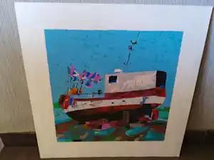 Joop Stigter - Vissersboot met vlaggen kopen? Bied vanaf 75!