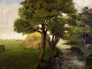 Pol Craps - Sfeervol olieverf - Belgisch impressionisme "Pajotten-landschap" gesigneerd kopen? Bied vanaf 20!