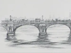 Anton Pieck - Waterloo Bridge Londen - Litho kopen? Bied vanaf 1!