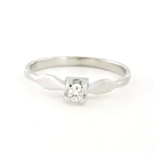 18k witgouden solitair ring met briljant geslepen diamant 0.06 ct - rm 16.25 kopen? Bied vanaf 170!