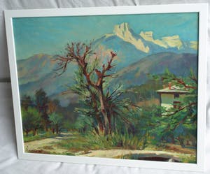 Klaas Pijlman - Olieverf op canvasboard , Cornetta, Italië - gesigneerd & ingelijst – 1980 kopen? Bied vanaf 35!