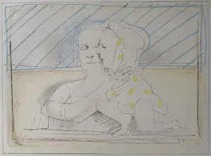 Co Westerik - handgesigneerde kleurenzeefdruk | 'Paar in landschap' | 1991 kopen? Bied vanaf 225!