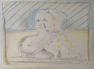 Co Westerik - handgesigneerde kleurenzeefdruk | 'Paar in landschap' | 1991 kopen? Bied vanaf 225!