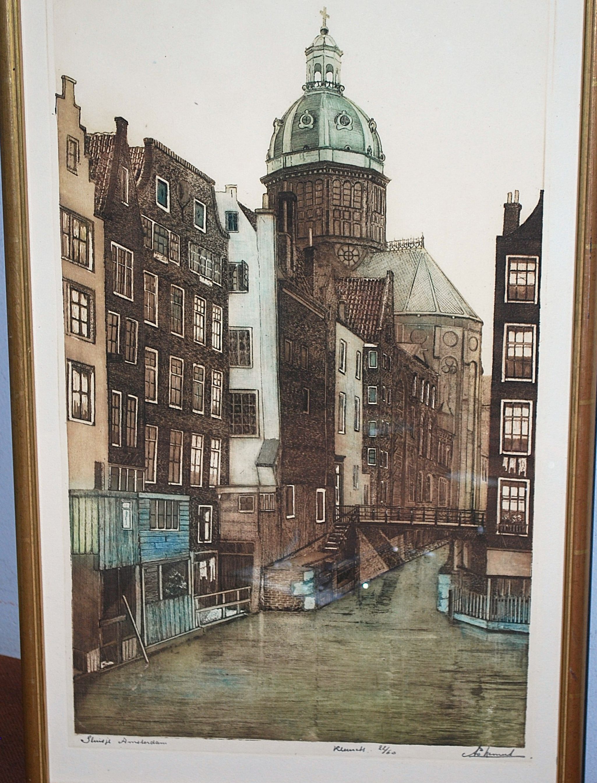 Antoon Hemert - kleurets 22/60 - het Sluisje Amsterdam kopen? Bied vanaf 65!