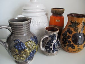 Scheurich Keramik - set van 5 vintage West Germany vazen (waaronder 1 Rumtopf) kopen? Bied vanaf 30!