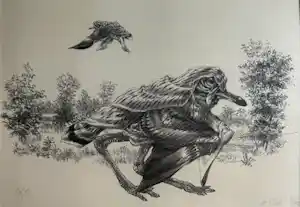 Peter Vos - handgesigneerde litho | 'Griel' | 1973 (De Luis) kopen? Bied vanaf 150!