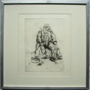 Georg Baselitz - 2 Ingelijste etsen , o.a. Die Falle (‘De val’ , ‘The trap’) uit 1965 kopen? Bied vanaf 1!