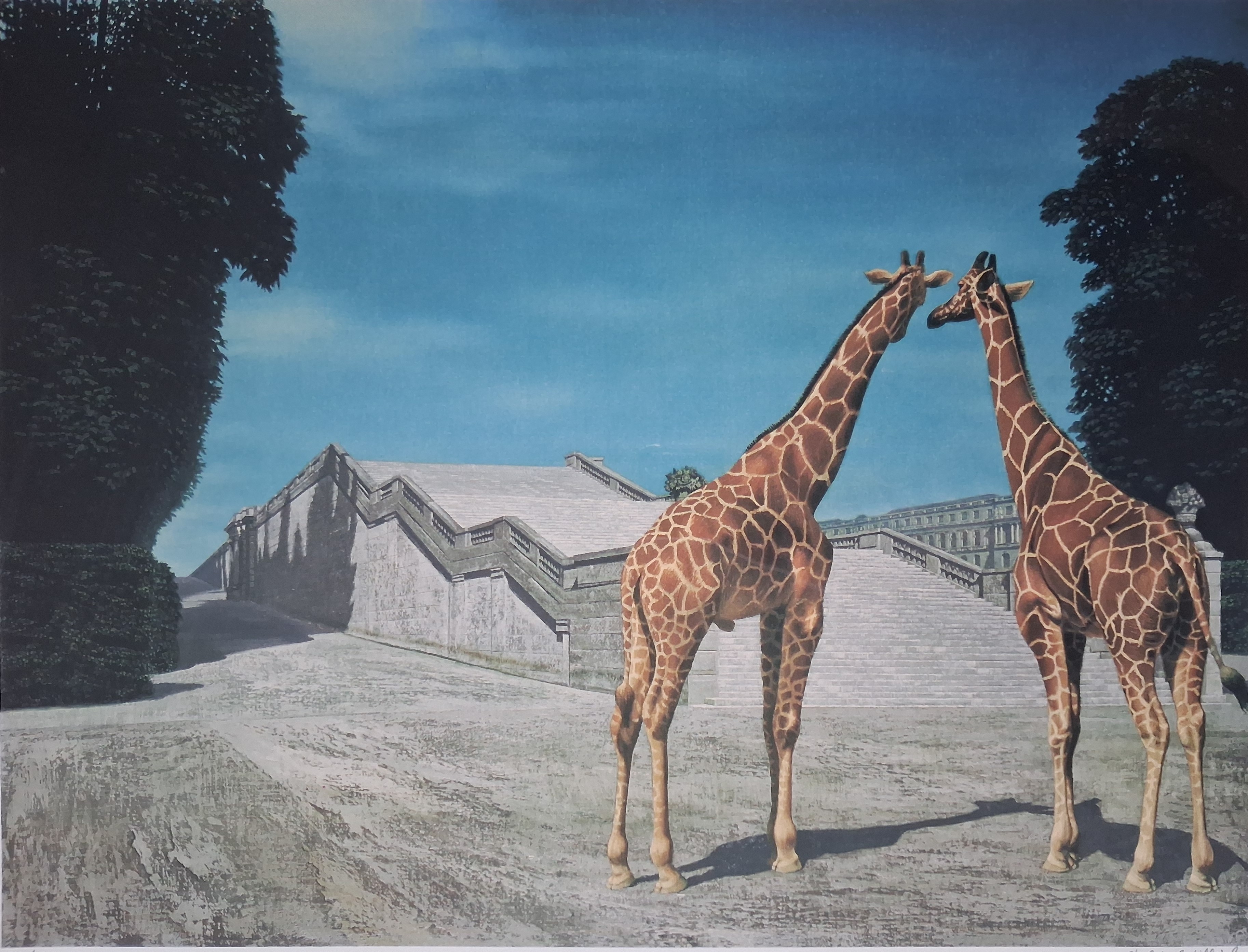 Carel Willink - Twee giraffen in de tuin van Versailles kopen? Bied vanaf 325!