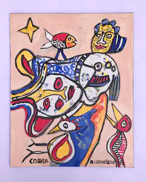 Ruud Cornelisse - Cobra - acrylverf op doek 40 x 50 - gesigneerd verkocht voor € 70!