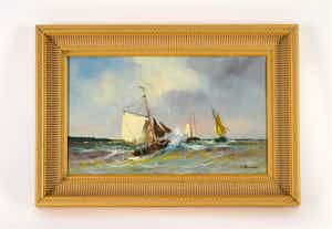 Harrij van Dongen - Olieverf - Zeegezicht verkocht voor € 135!