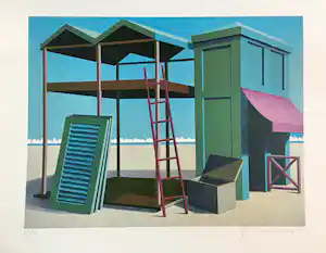 Wilhelm Beuermann - 3 Serigrafien, Strand-Konstruktion kopen? Bied vanaf 210!