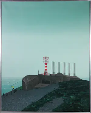 Kees Balvers - Acryl op doek, Vuurtoren - Ingelijst kopen? Bied vanaf 100!