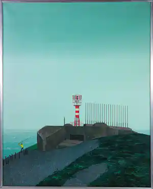 Kees Balvers - Acryl op doek, Vuurtoren - Ingelijst kopen? Bied vanaf 100!