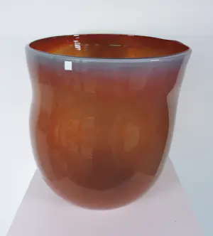 Bernard Heesen - Glasobject, Zeer grote oranje vaas kopen? Bied vanaf 200!