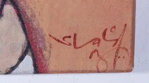 Shahid Parvez - Acryl op doek, Not now kopen? Bied vanaf 70!