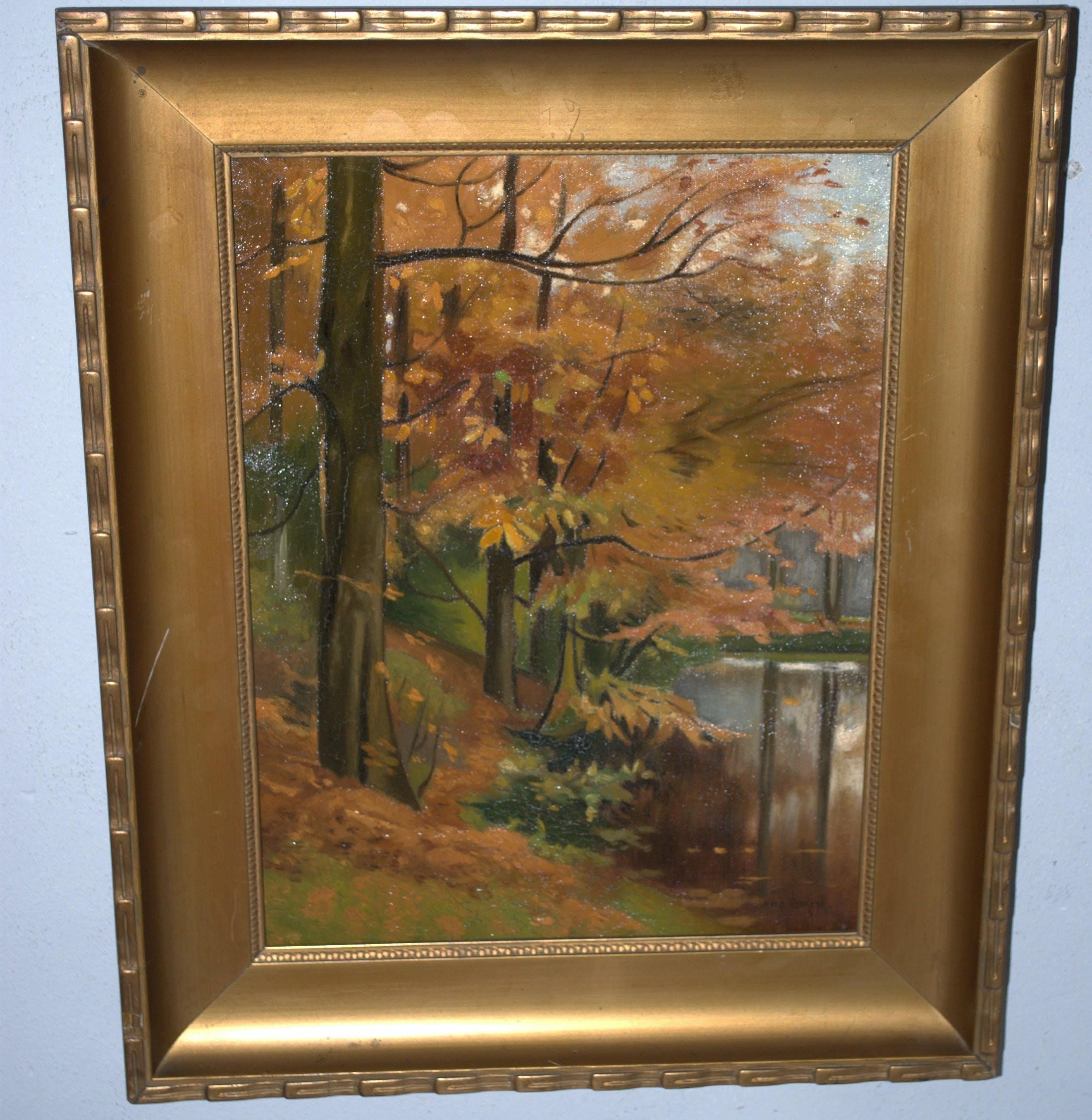 Herman Verkerk - Leerling P.P.Schiedges -- Spanderswoud Hilversum - met opdracht,1912 verkocht voor € 125!