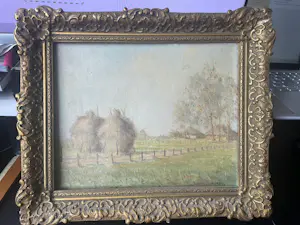 Jacques Pijnenborg - Twee hooimijten Brabants landschap kopen? Bied vanaf 30!