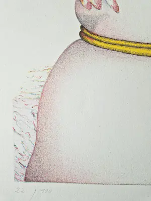 Jörg Remé - Originele 1979 kleuren Lithografie "dame en havik" - beperkte oplage (100) kopen? Bied vanaf 38!