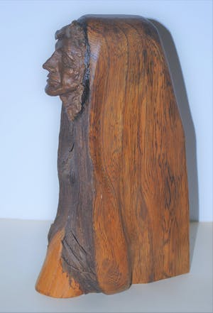 Brons (Onbekend) - Brons in houten beeld kopen? Bied vanaf 45!
