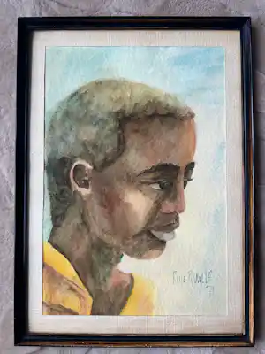 René Pauwels - Portretstudie – Originele aquarel – 1971 kopen? Bied vanaf 20!