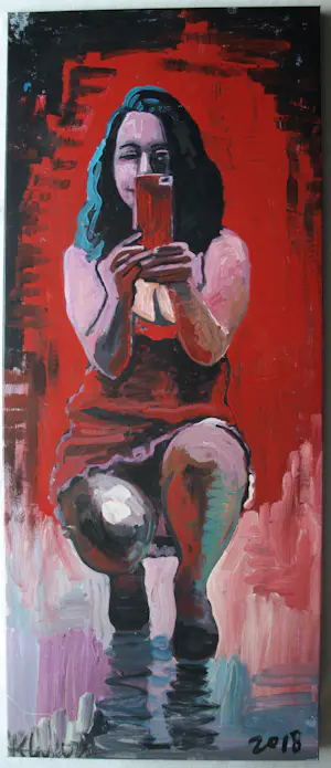 Peter Klashorst - Acrylverf op doek , Mathilda – 120 x 50 cm - 2018 kopen? Bied vanaf 250!