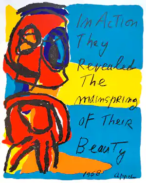 Karel Appel - In Action They Revealed The Mainspring of Their Beauty, litho kopen? Bied vanaf 225!