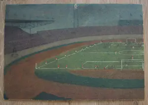 Niet of onleesbaar gesigneerd - Voetbalwedstrijd (Olympisch stadion Amsterdam ? ) kopen? Bied vanaf 10!