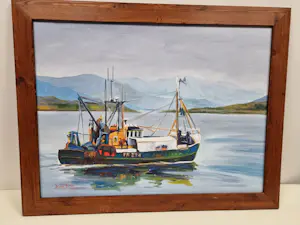 Niet of onleesbaar gesigneerd - Afrikaanse vissersboot kopen? Bied vanaf 10!