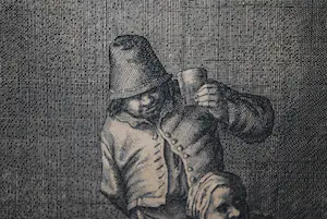 Gerrit Lucasz. van Schagen - Adriaen van Ostade: Boereninterieur met drinkende man - ets uit 1680/90 kopen? Bied vanaf 100!