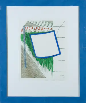 Roger Raveel - Ets, De vlag van het niets (1988) - Ingelijst kopen? Bied vanaf 750!