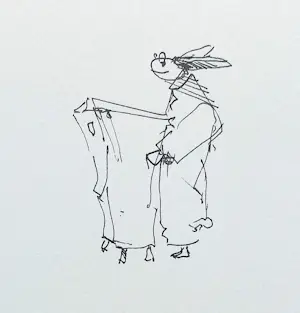 Dirkje Kuik - Konijnenschool, inkttekening kopen? Bied vanaf 150!