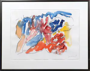 Jan Sierhuis - Gouache/krijt op papier: 'Zonder titel' (1987) kopen? Bied vanaf 330!