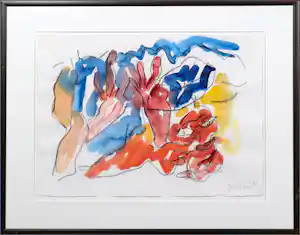 Jan Sierhuis - Gouache/krijt op papier: 'Zonder titel' (1987) kopen? Bied vanaf 330!