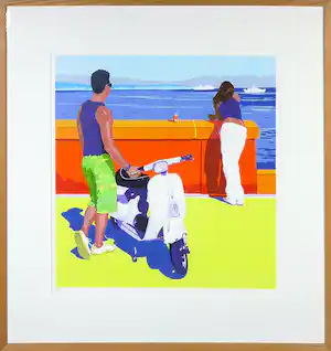 Marco Kooiman - Zeefdruk, Rivièra - Ingelijst verkocht voor € 35!