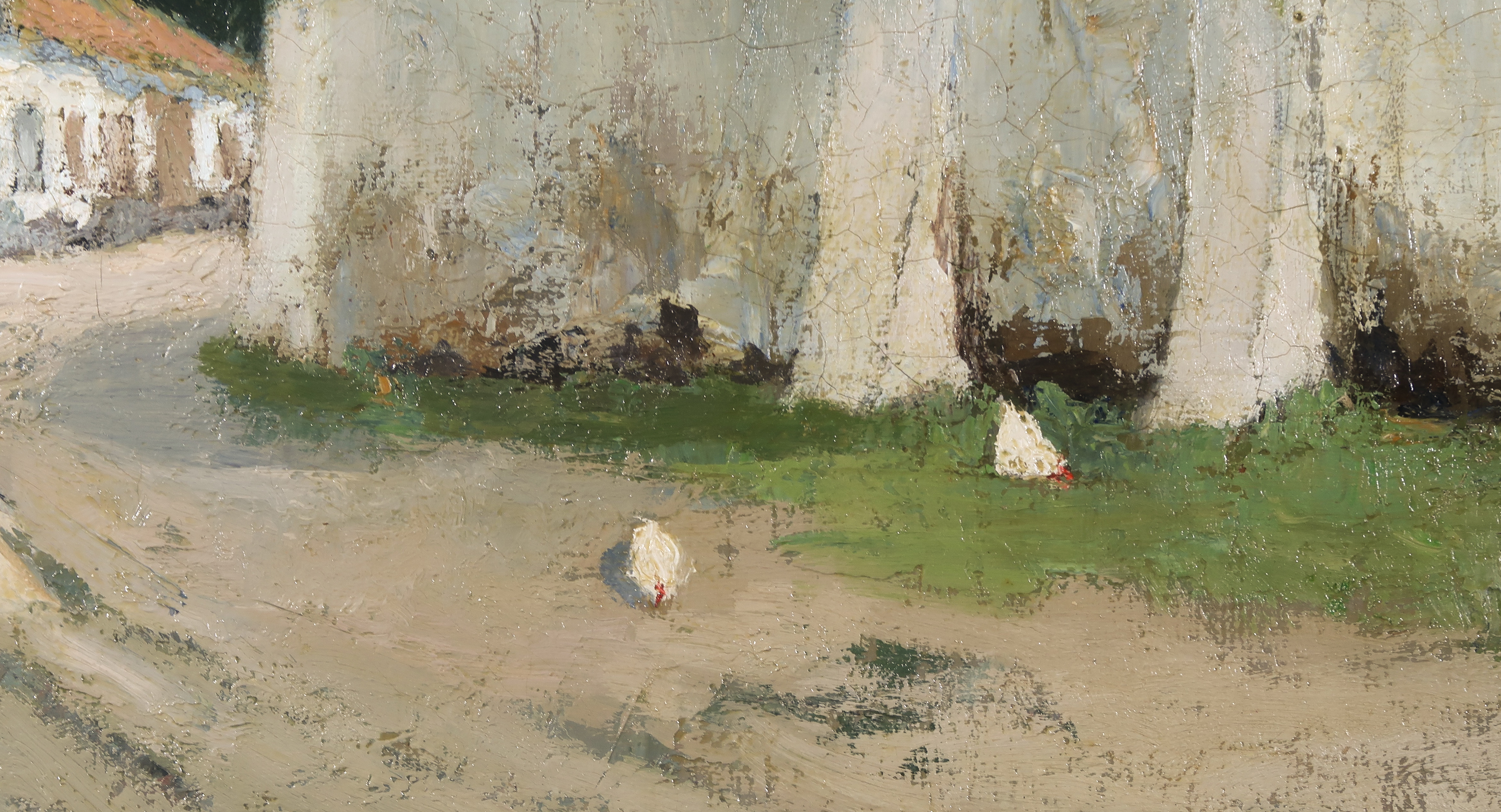 Christiaan Soer - Olieverf op doek, Landschap met witte huizen kopen? Bied vanaf 180!