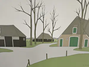 Klaas Bernink - Landschap met boederijen kopen? Bied vanaf 100!