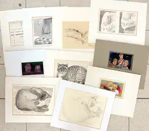 Marja Schutte - en andere! - Lot met 10 werken op papier verkocht voor € 50!