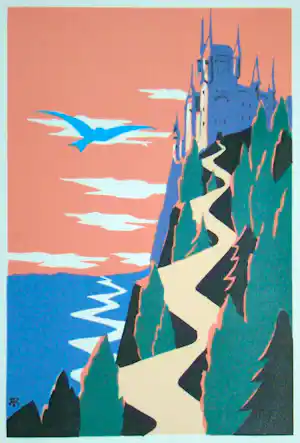 Achille Kas - De Blauwe Vogel - 1932 - Originele lithografie - Aquareltechniek - Gesigneerd kopen? Bied vanaf 50!