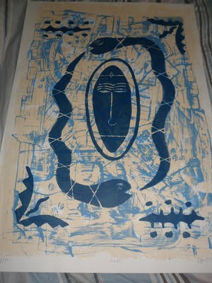 Bettina Lopetro - Zeefdruk, titel, "Snake ". kopen? Bied vanaf 10!