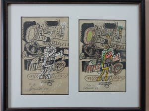 Corneille - COBRA / ZW-W LITHO + AQUAREL / 26x32cm / KADER / SIG / 64 / ZELDZAAM kopen? Bied vanaf 400!